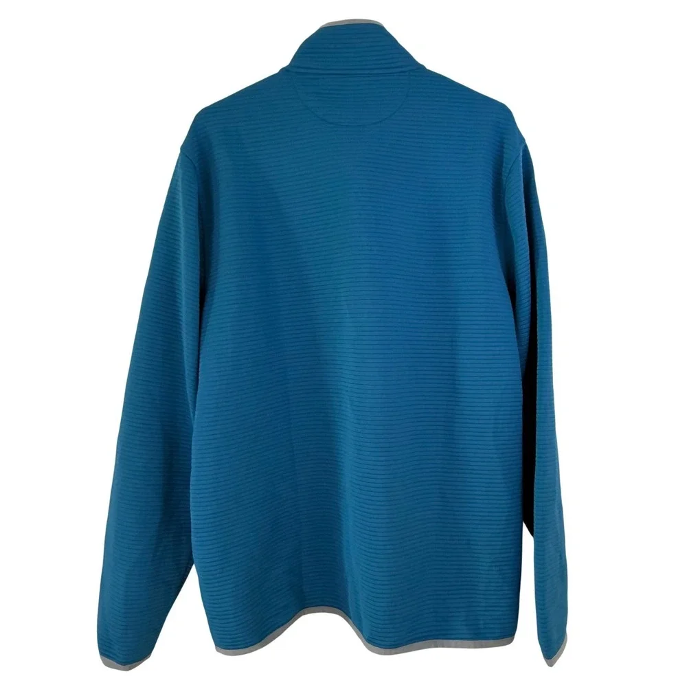 J.Crew Authentic Fleece Snap Neck Pullover‎ Sweatshirt Tranquil Blue XL BB725